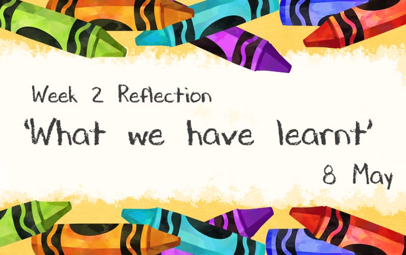 8 May – End of Week 2 Reflection ‘What we have learnt’